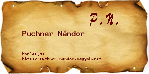Puchner Nándor névjegykártya